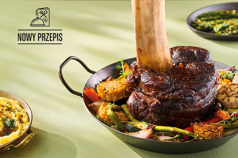 BEEF HAMMER BBQ Z PIECZONYMI I GRILLOWANYMI WARZYWAMI