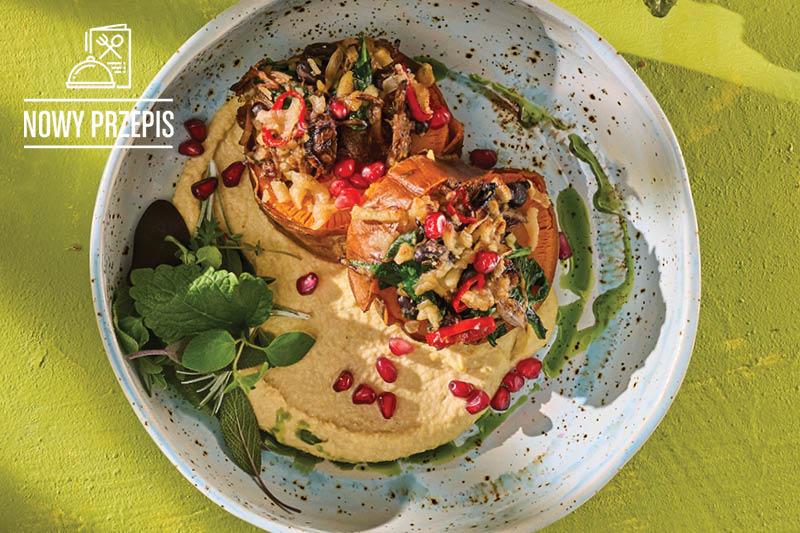 ZAPIEKANY BATAT Z SZARPANĄ REDEFINE MEAT PULLED PORK I SALSĄ Z GRANATU